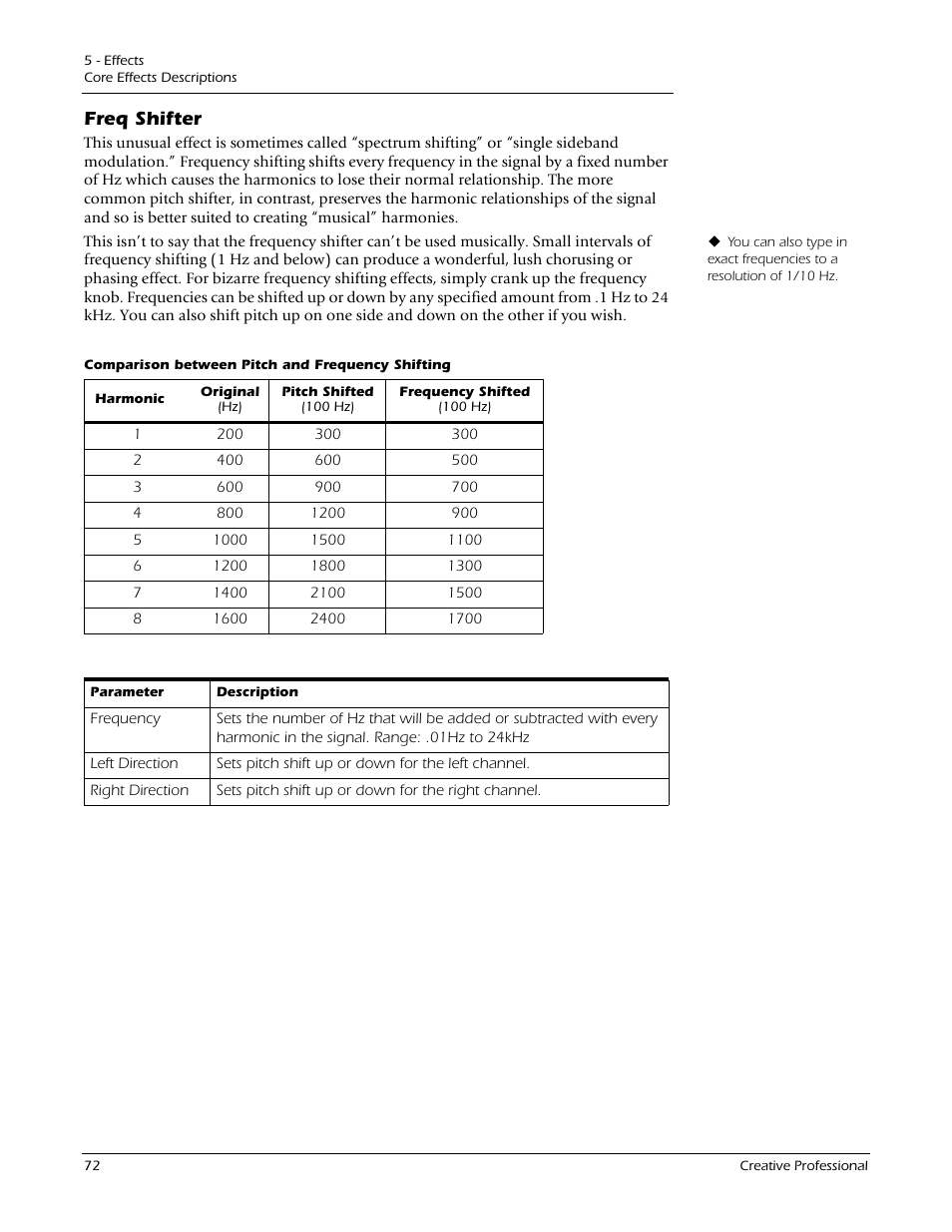Freq shifter | E-MU 1212M PCIe User Manual | Page 72 / 132