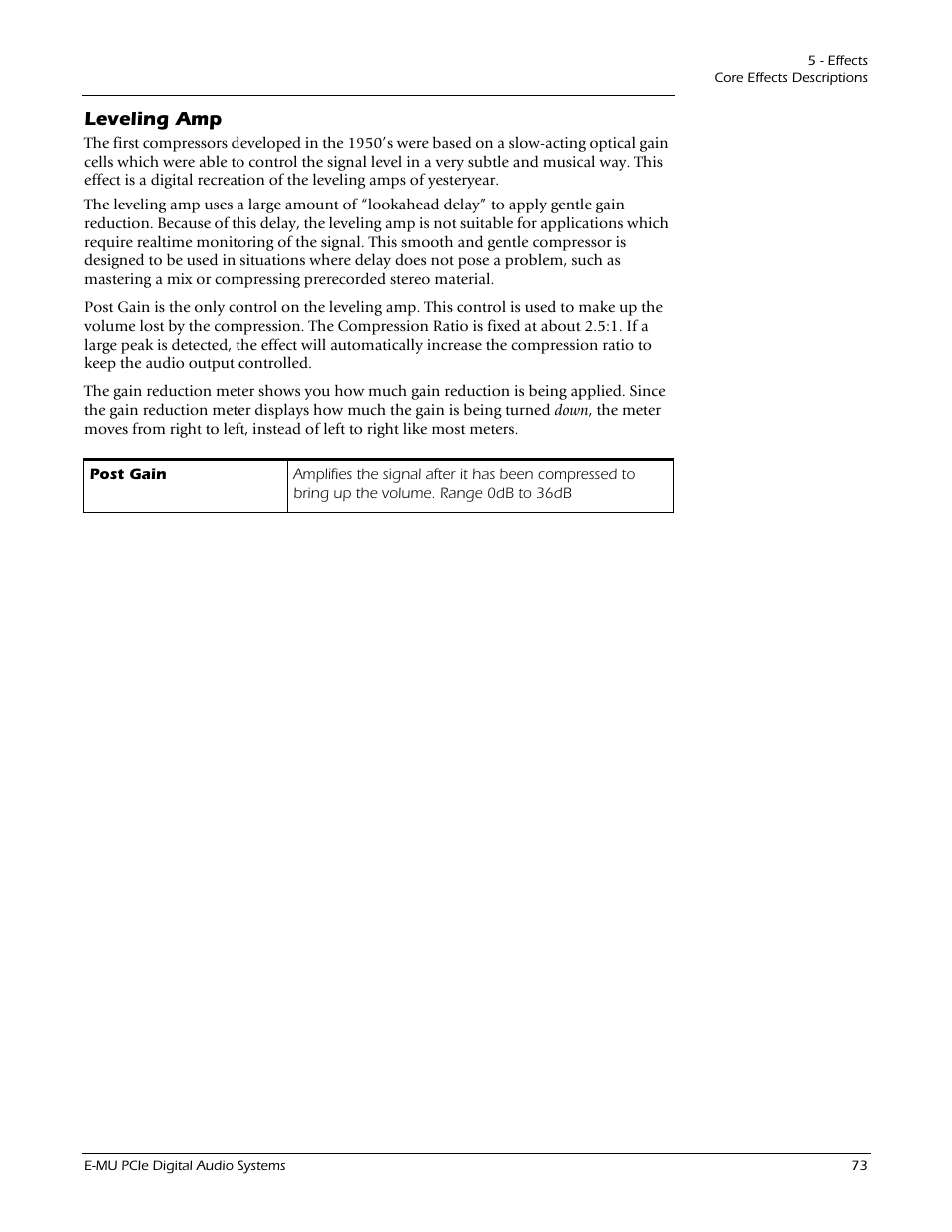 Leveling amp | E-MU 1212M PCIe User Manual | Page 73 / 132