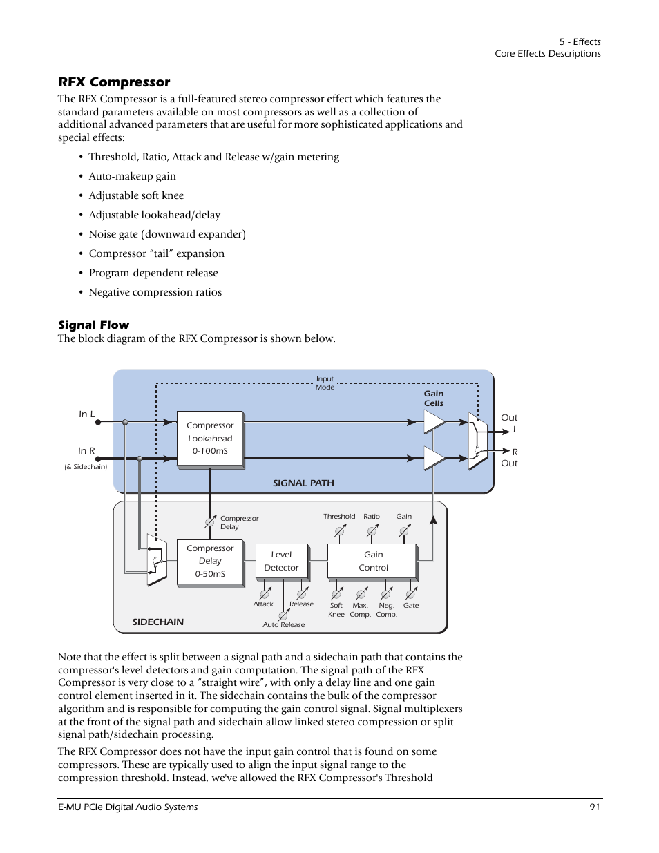 Rfx compressor, Signal flow | E-MU 1212M PCIe User Manual | Page 91 / 132