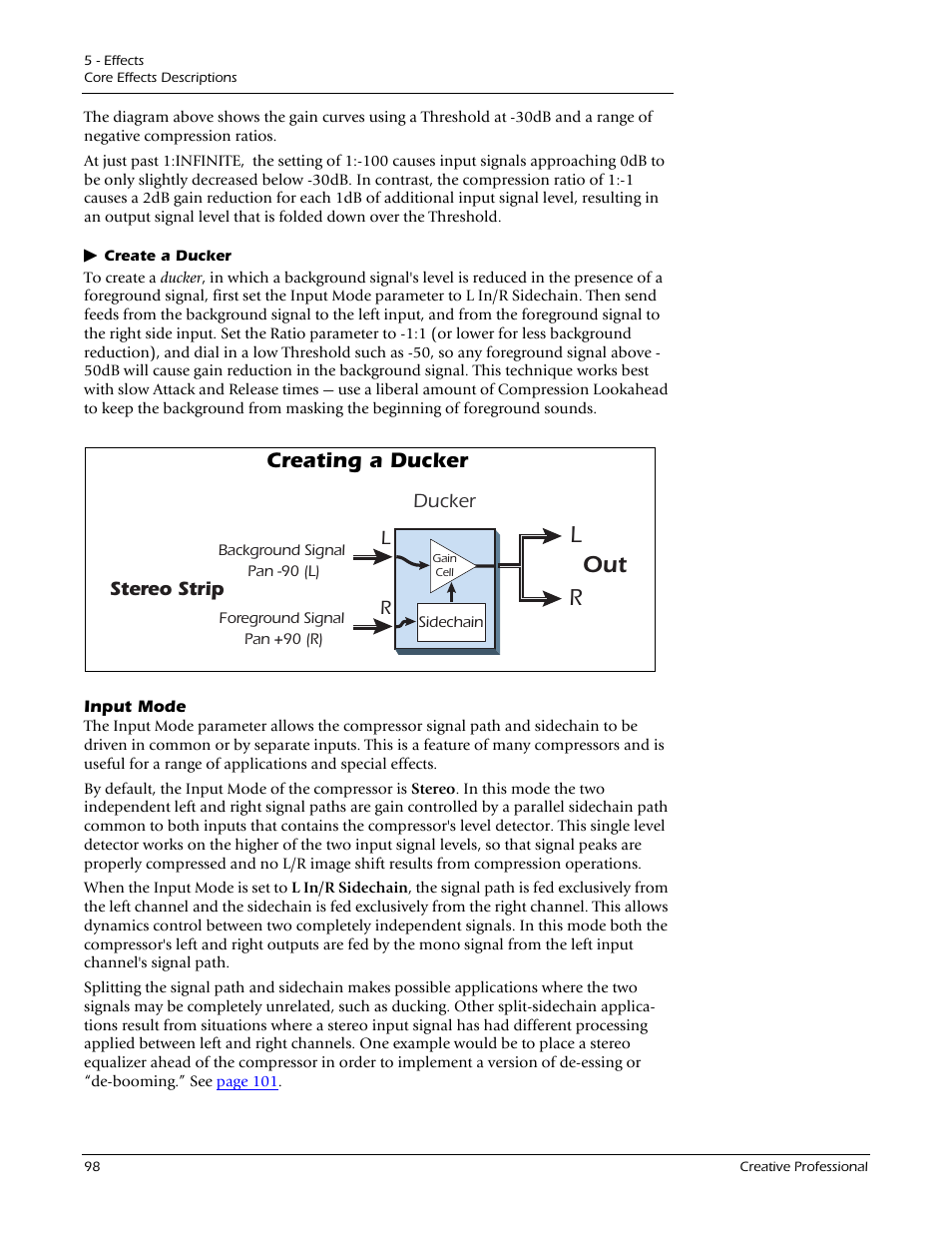 Input mode, Out r, Creating a ducker | E-MU 1212M PCIe User Manual | Page 98 / 132