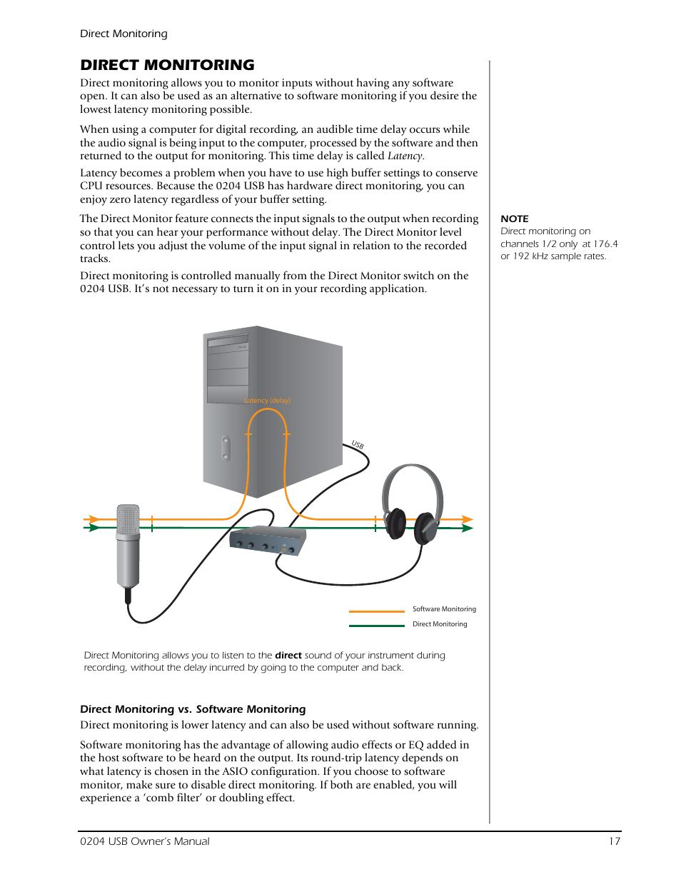 Direct monitoring | E-MU 0204 USB 2.0 User Manual | Page 17 / 28