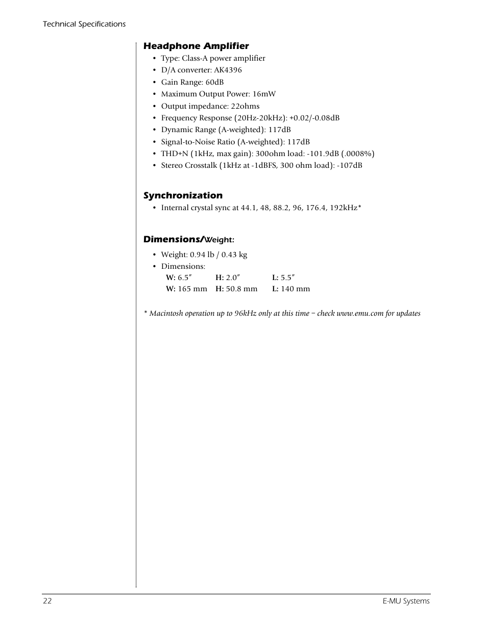 E-MU 0204 USB 2.0 User Manual | Page 22 / 28