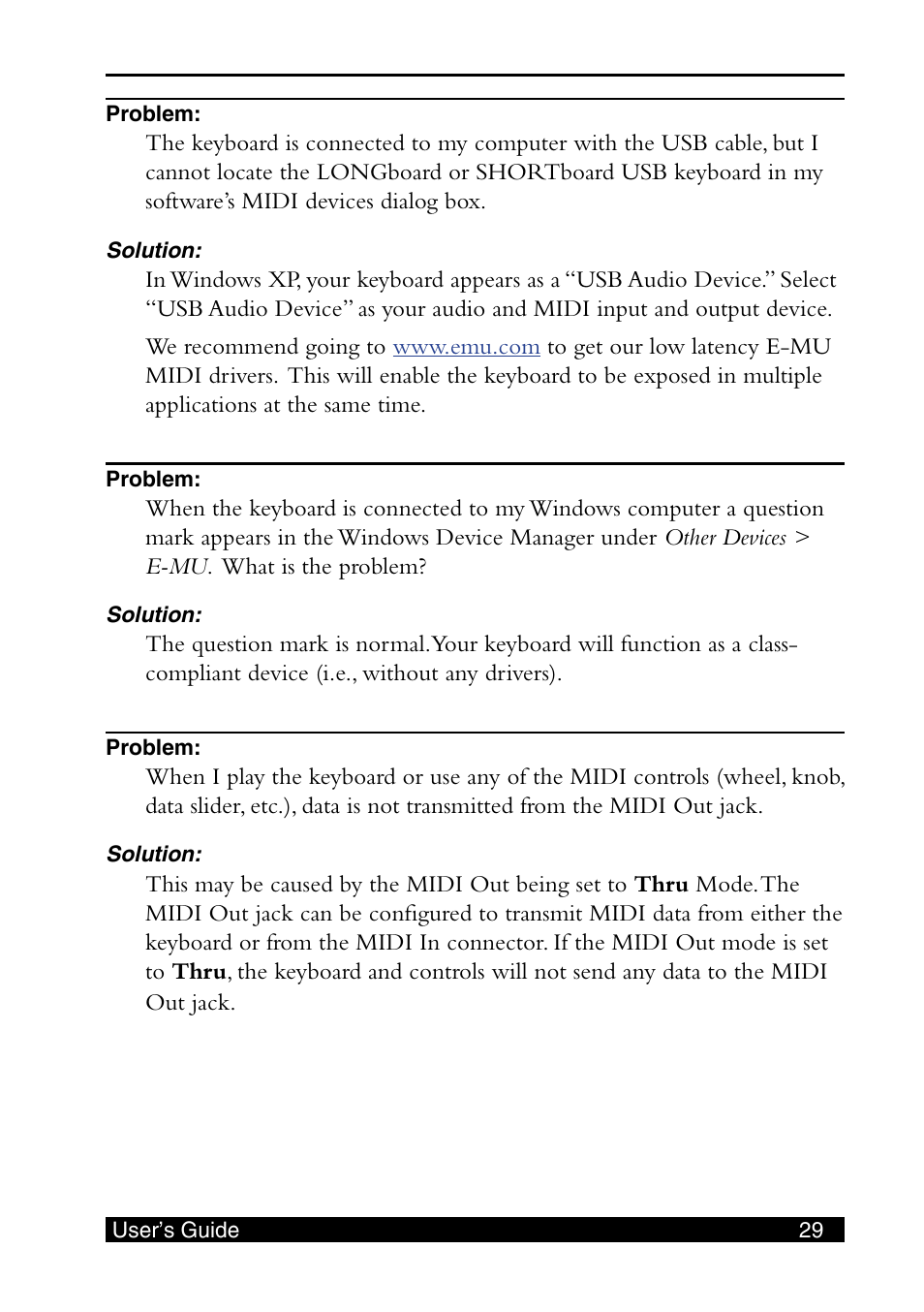 E-MU SHORTBoard 49 User Manual | Page 31 / 42