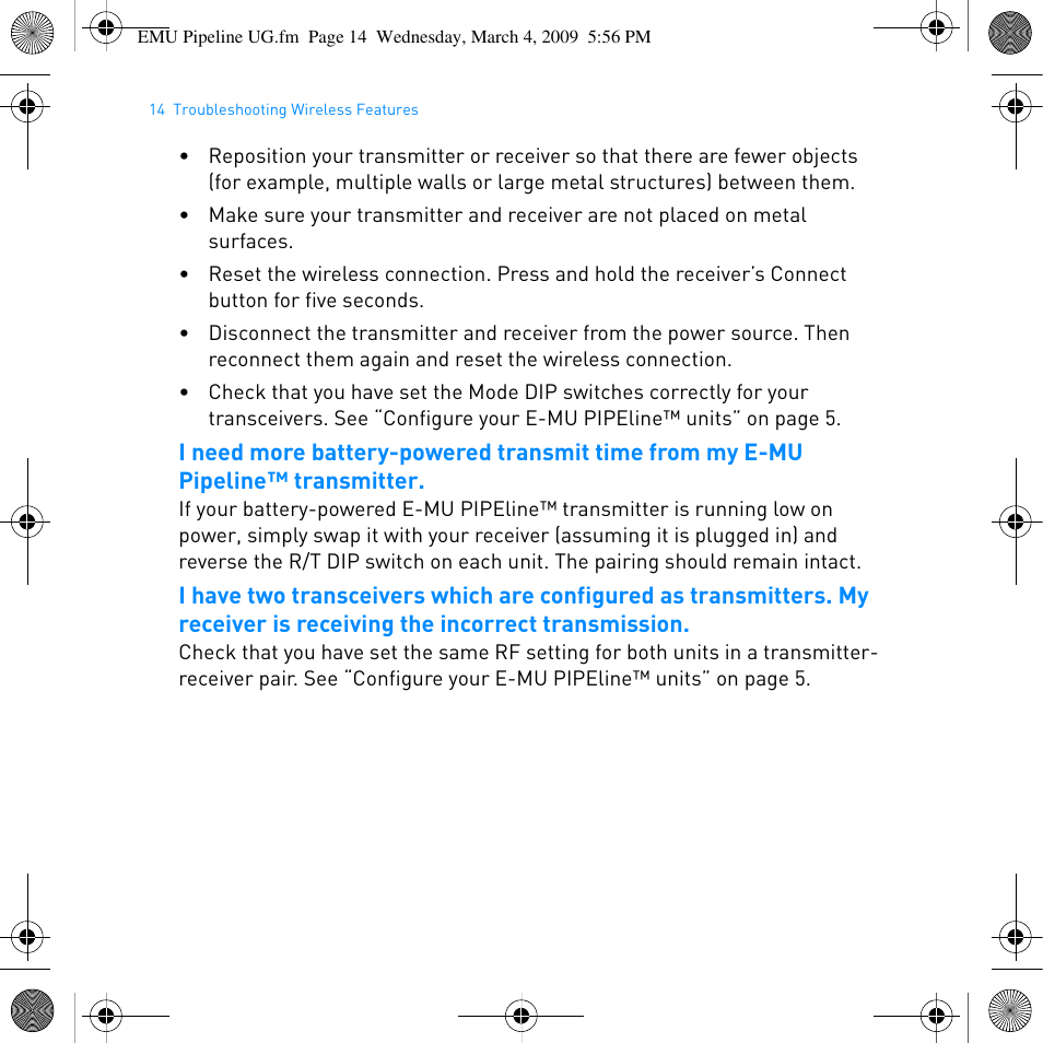 E-MU PIPEline User Manual | Page 17 / 73