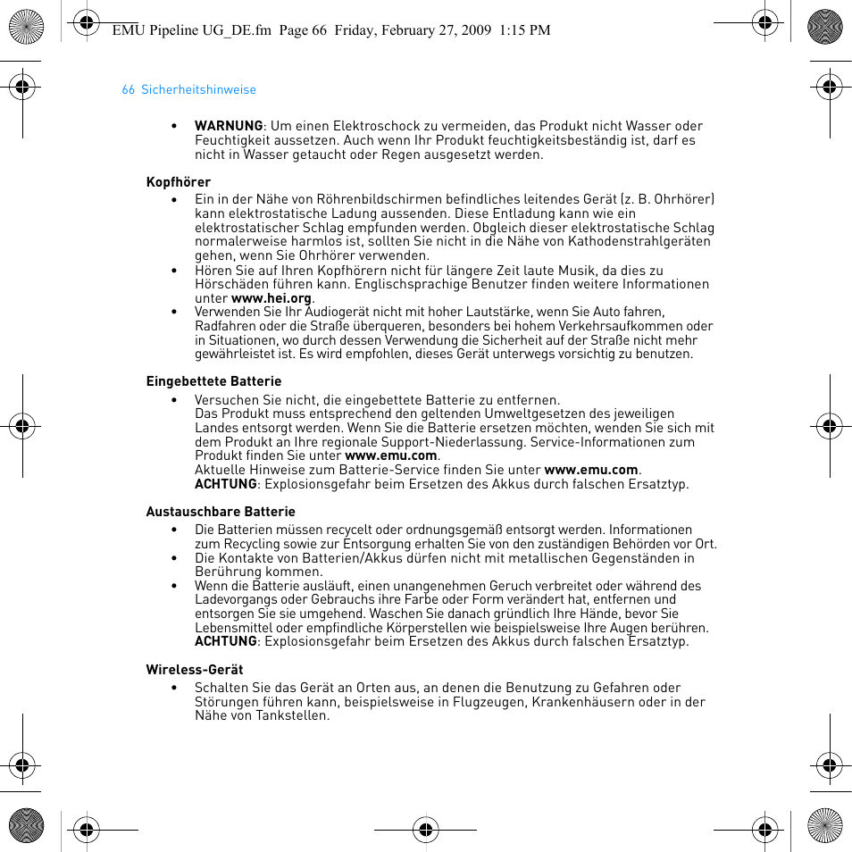 E-MU PIPEline User Manual | Page 69 / 73