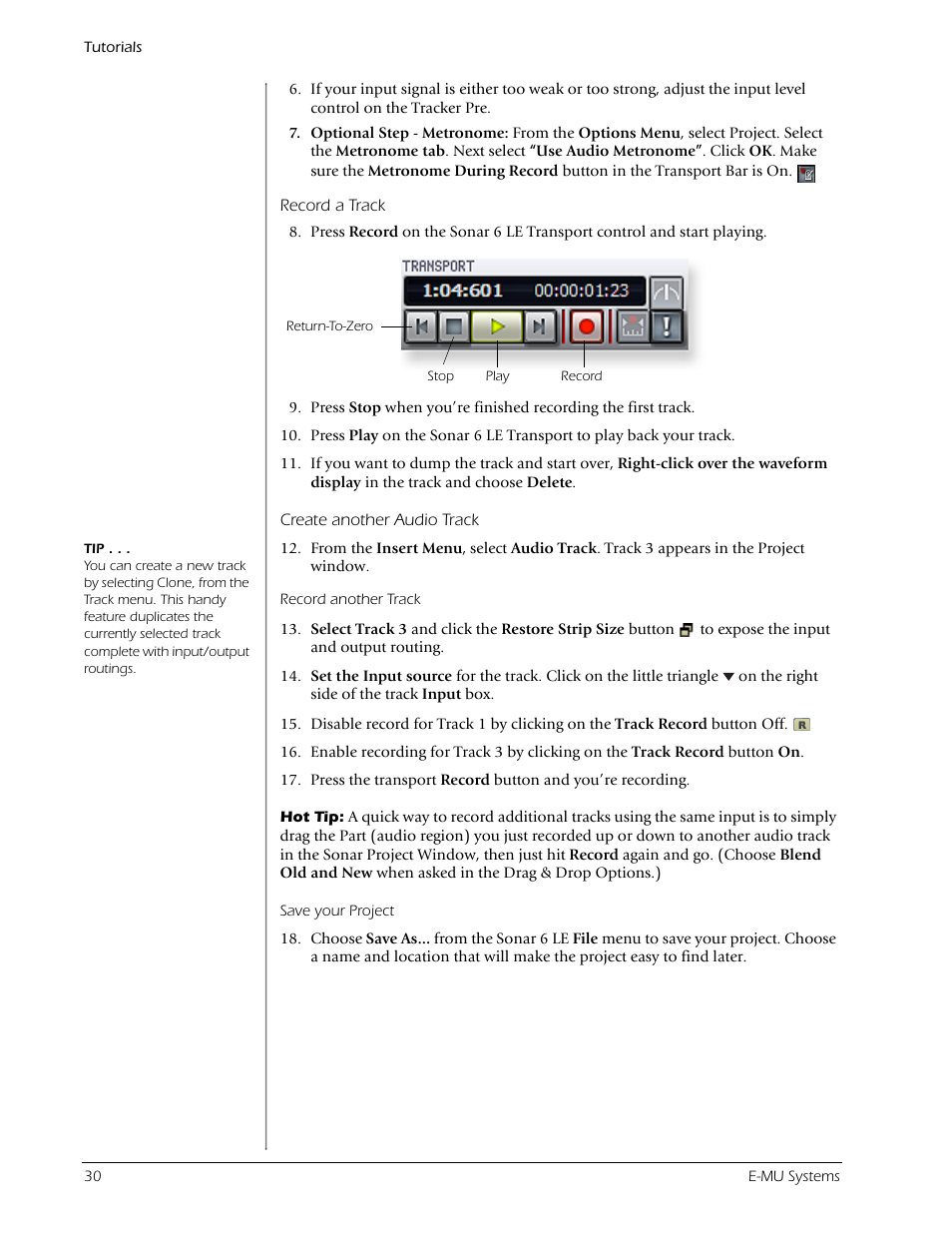 E-MU Tracker Pre USB 2.0 User Manual | Page 30 / 56