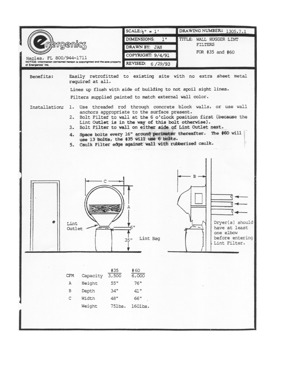 Energenics Wallhugger Series Lint Filter 2007 User Manual | Page 7 / 13