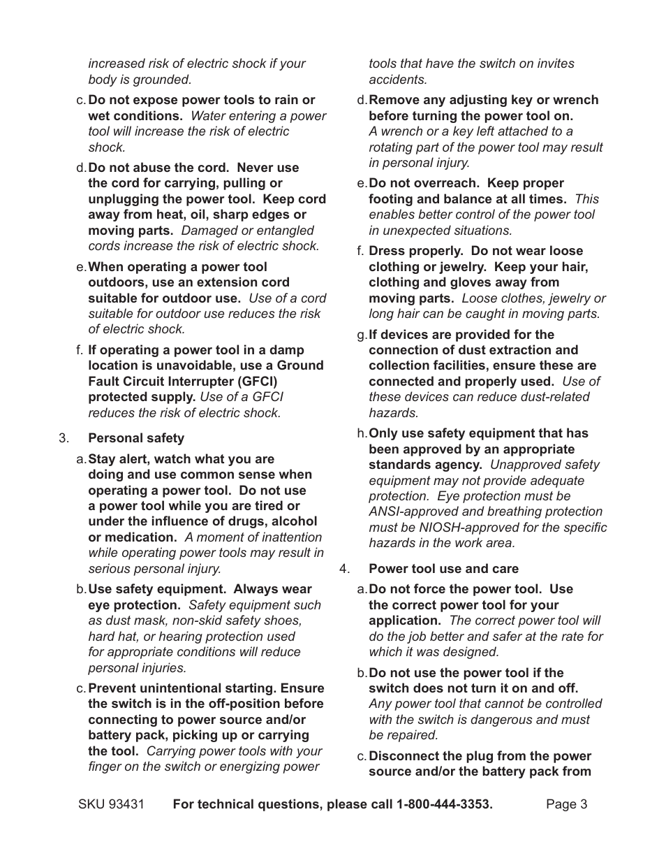 Chicago Electric 5" Random Orbital Palm Sander 93431 User Manual | Page 3 / 16
