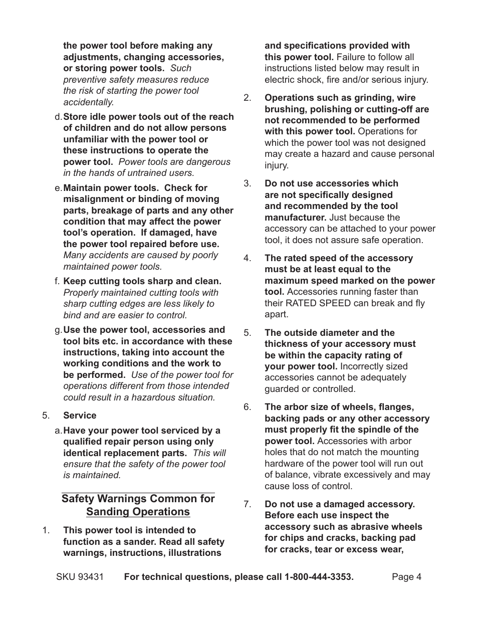 Chicago Electric 5" Random Orbital Palm Sander 93431 User Manual | Page 4 / 16
