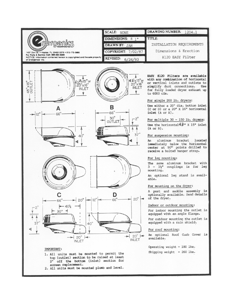 Energenics 120 Low Profile Lint Filters 2007 User Manual | Page 6 / 13