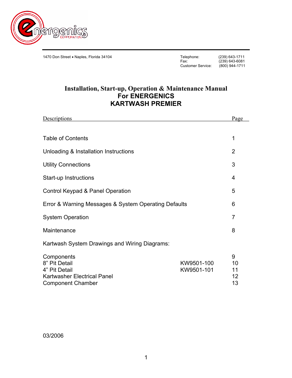 Energenics Kartwash Premier User Manual | 13 pages