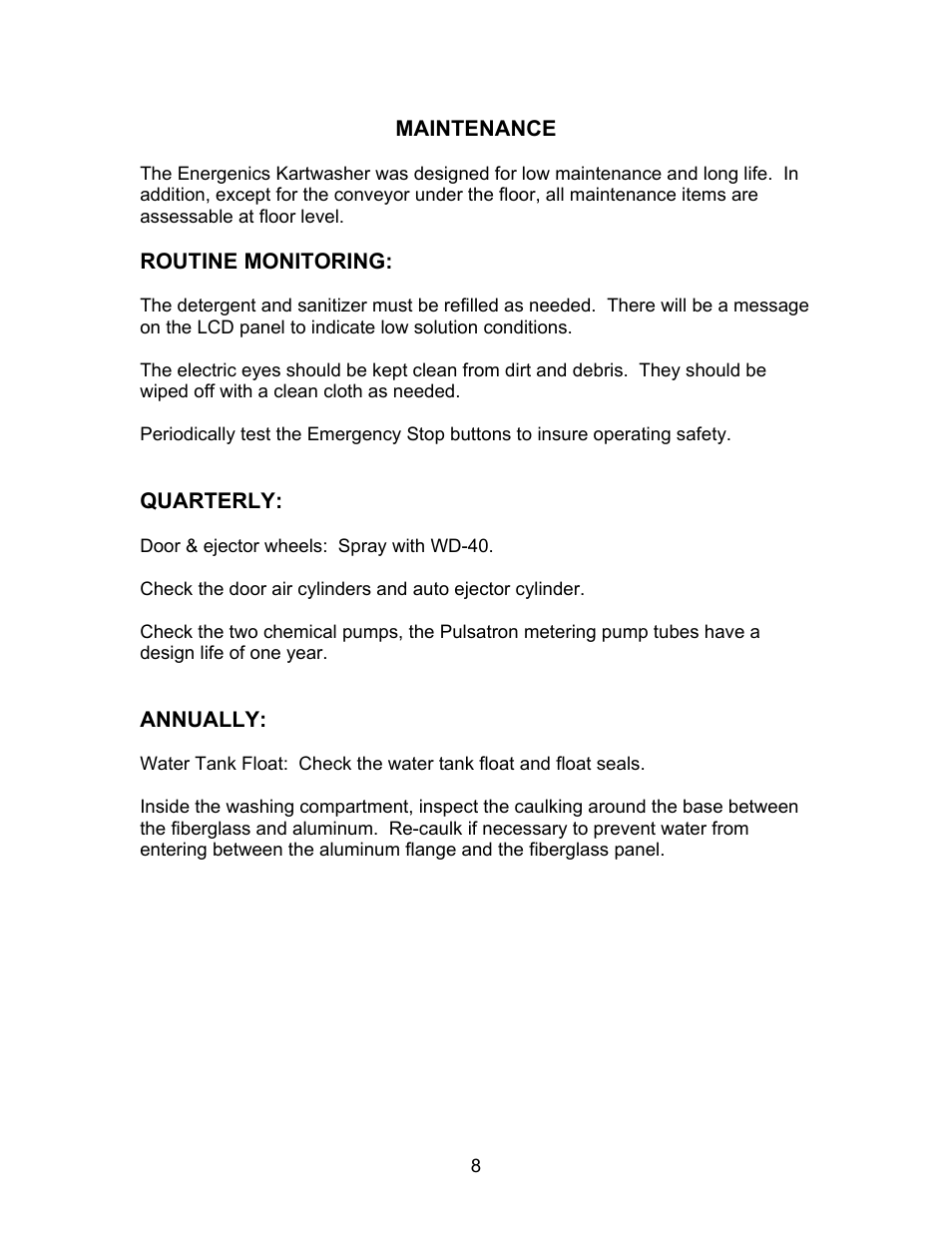 Energenics Kartwash Premier User Manual | Page 8 / 13