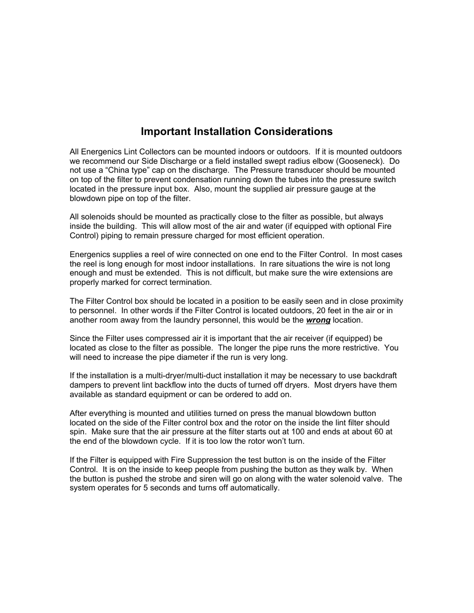 Energenics 120 Low Profile Lint Filter (Old) User Manual | Page 4 / 19