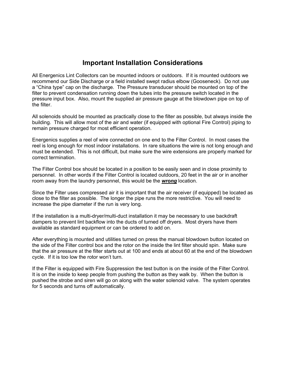 Energenics 150 Low Profile Lint Filter (Old) User Manual | Page 4 / 21
