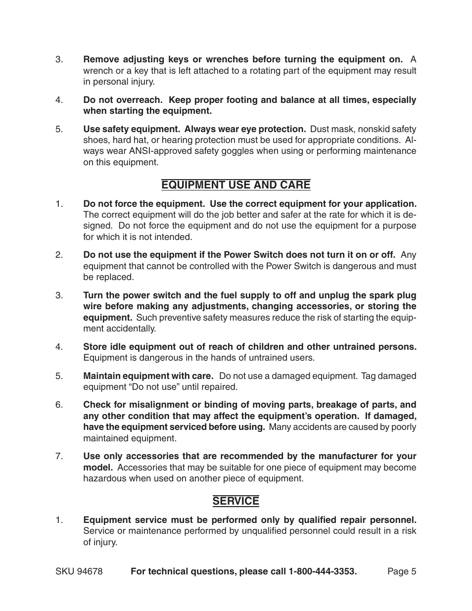 Chicago Electric 94678 User Manual | Page 5 / 20