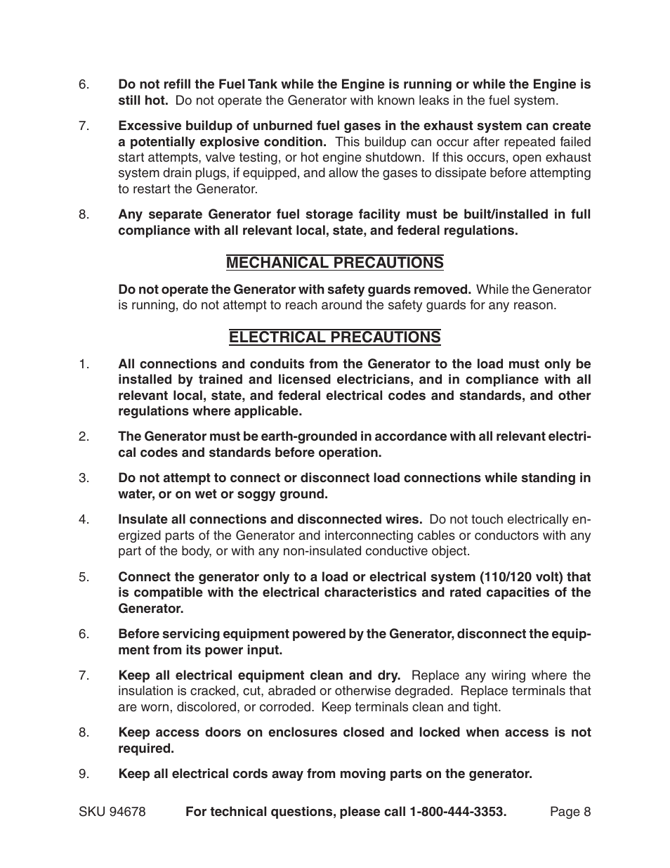 Chicago Electric 94678 User Manual | Page 8 / 20