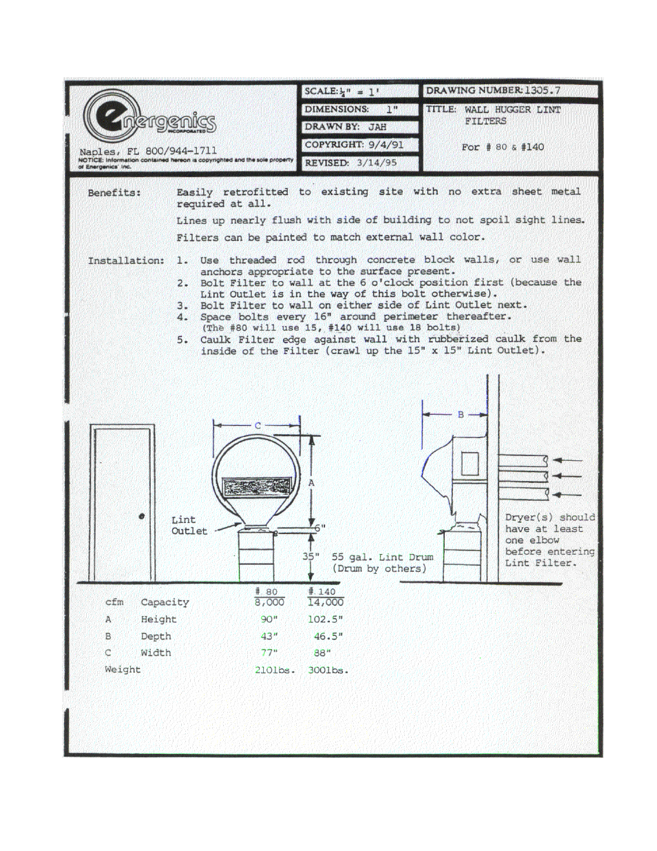 Energenics Wallhugger Series Lint Filter (Old) User Manual | Page 7 / 19
