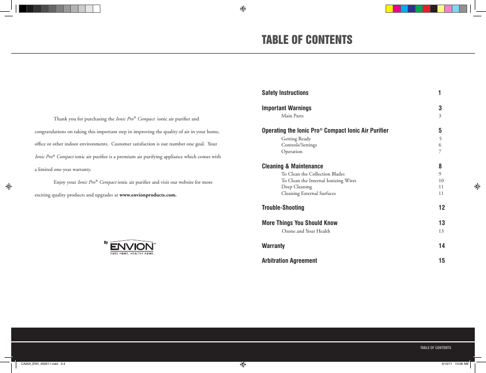 Envion CA200 User Manual | Page 2 / 10