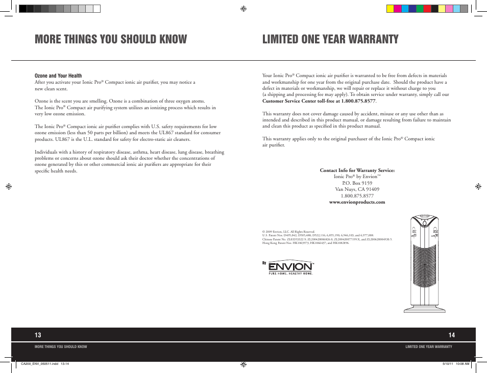 Envion CA200 User Manual | Page 9 / 10