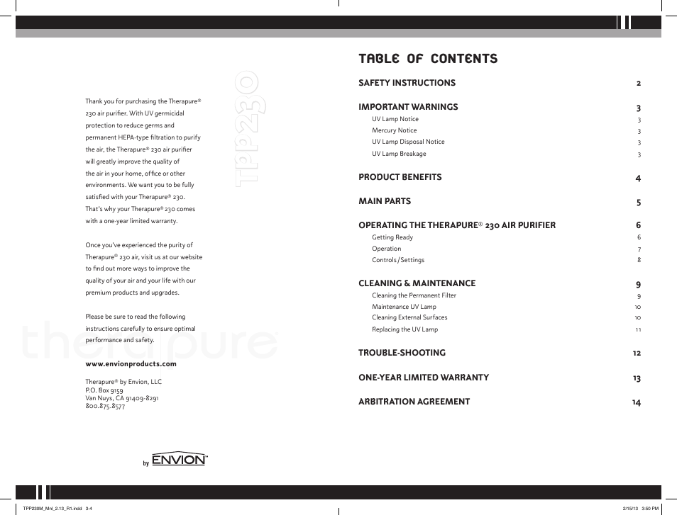 Envion TPP230M User Manual | Page 2 / 10