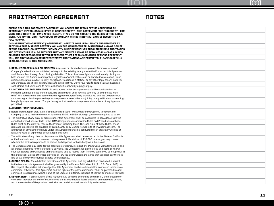 Arbitration agreement | Envion AP350 User Manual | Page 8 / 8