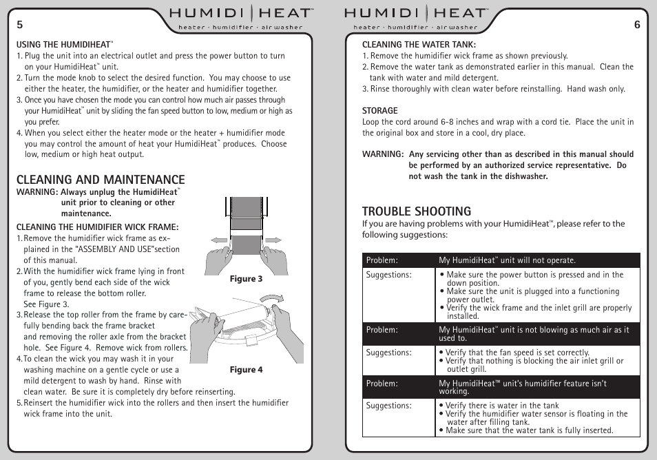 Cleaning and maintenance, Trouble shooting | Envion HH200 User Manual | Page 5 / 6