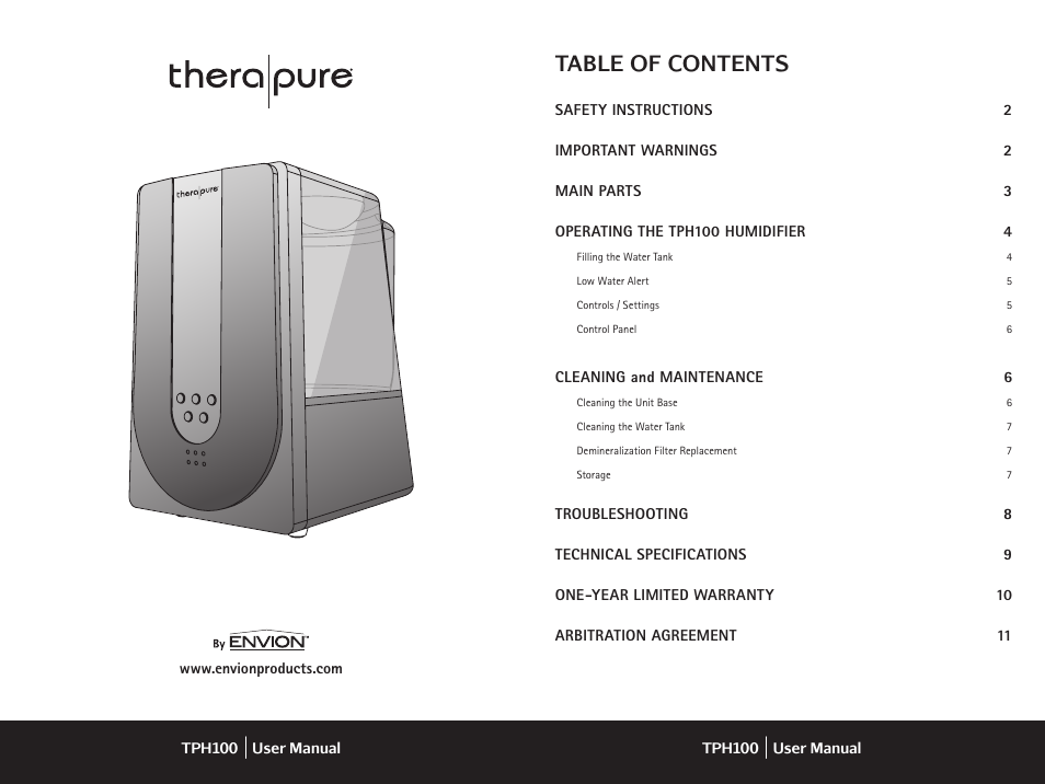 Envion TPH100 User Manual | Page 2 / 8