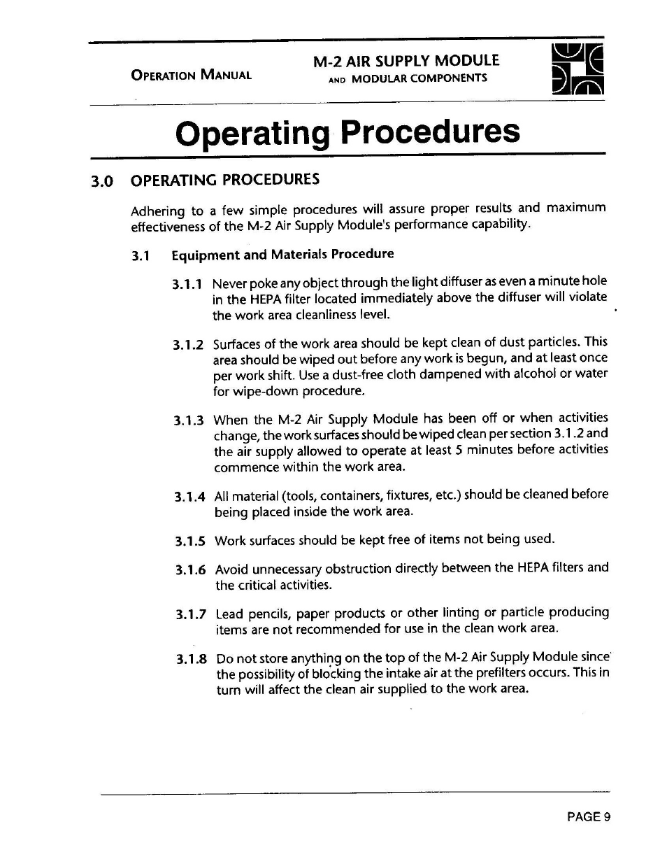 Envirco M-2 Unimodule User Manual | Page 10 / 34