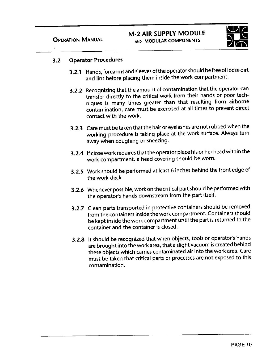 Envirco M-2 Unimodule User Manual | Page 11 / 34