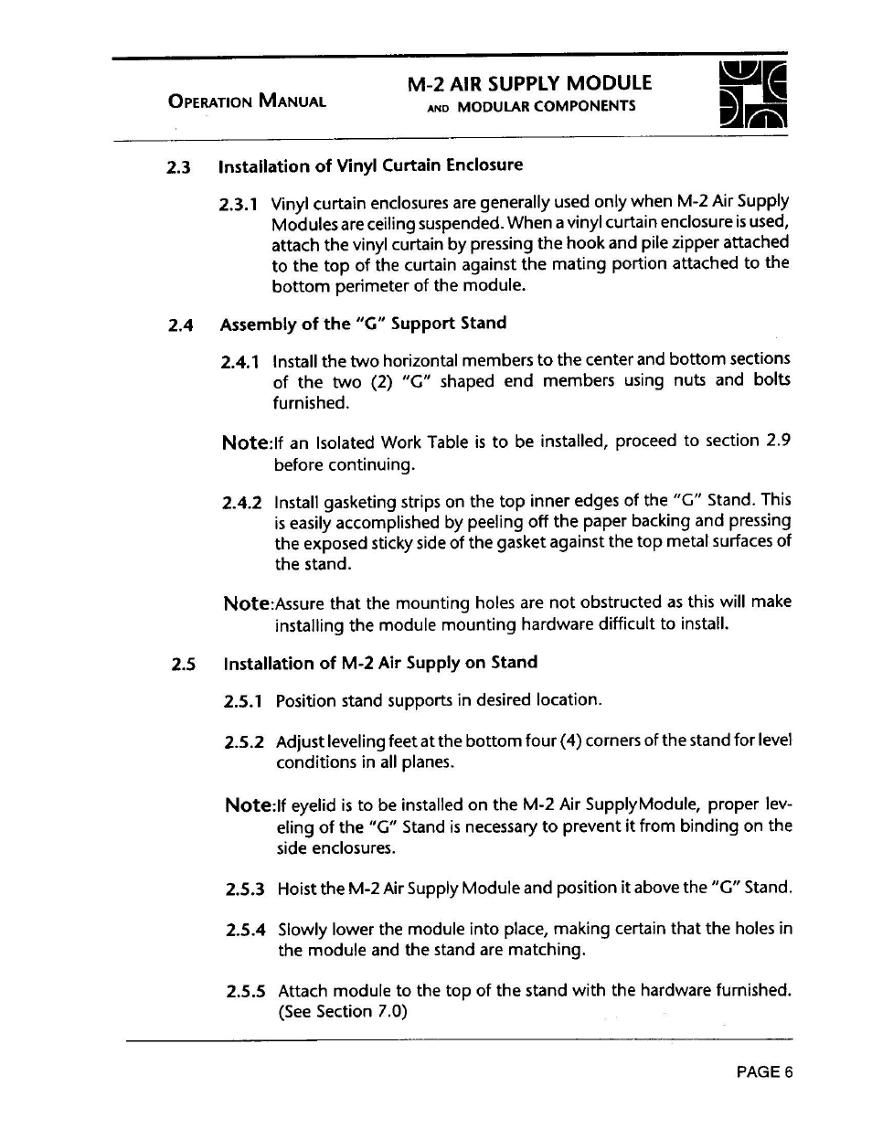 Envirco M-2 Unimodule User Manual | Page 7 / 34