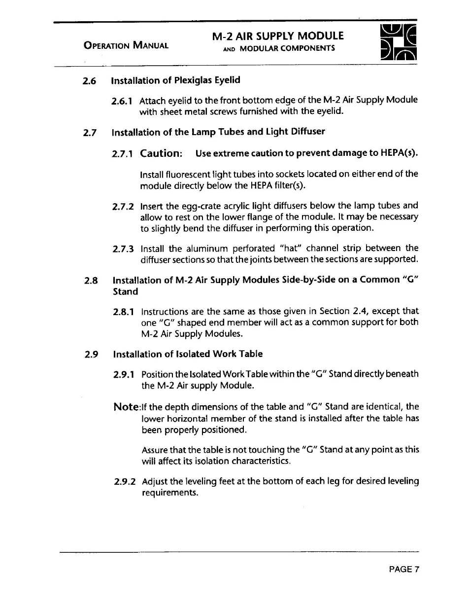 Envirco M-2 Unimodule User Manual | Page 8 / 34