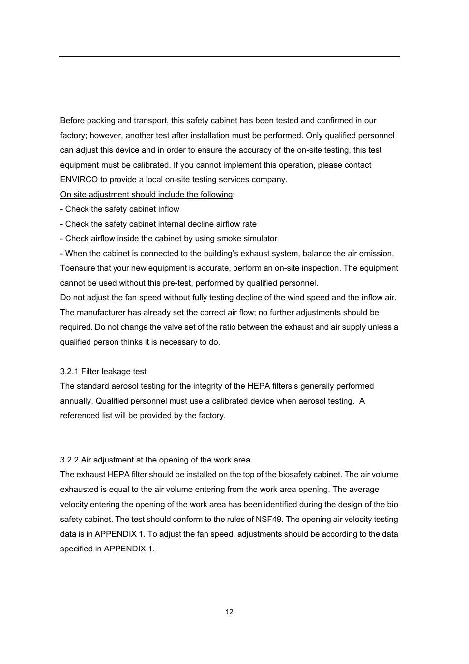 Adjustments and testing 9 | Envirco BSC User Manual | Page 12 / 38