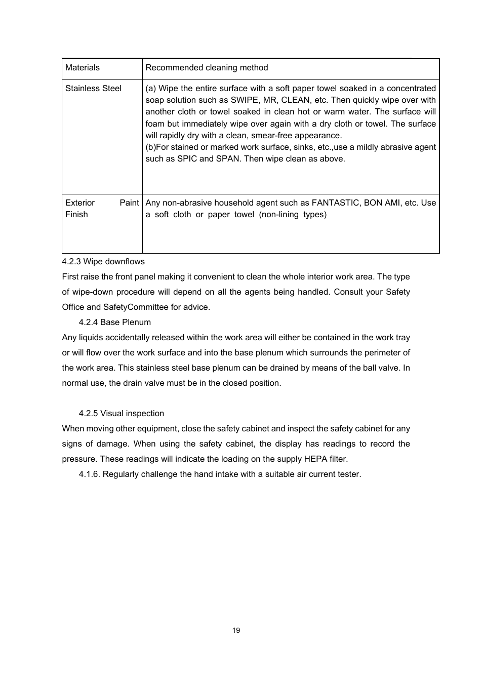 3 wipe down flows 16 | Envirco BSC User Manual | Page 19 / 38