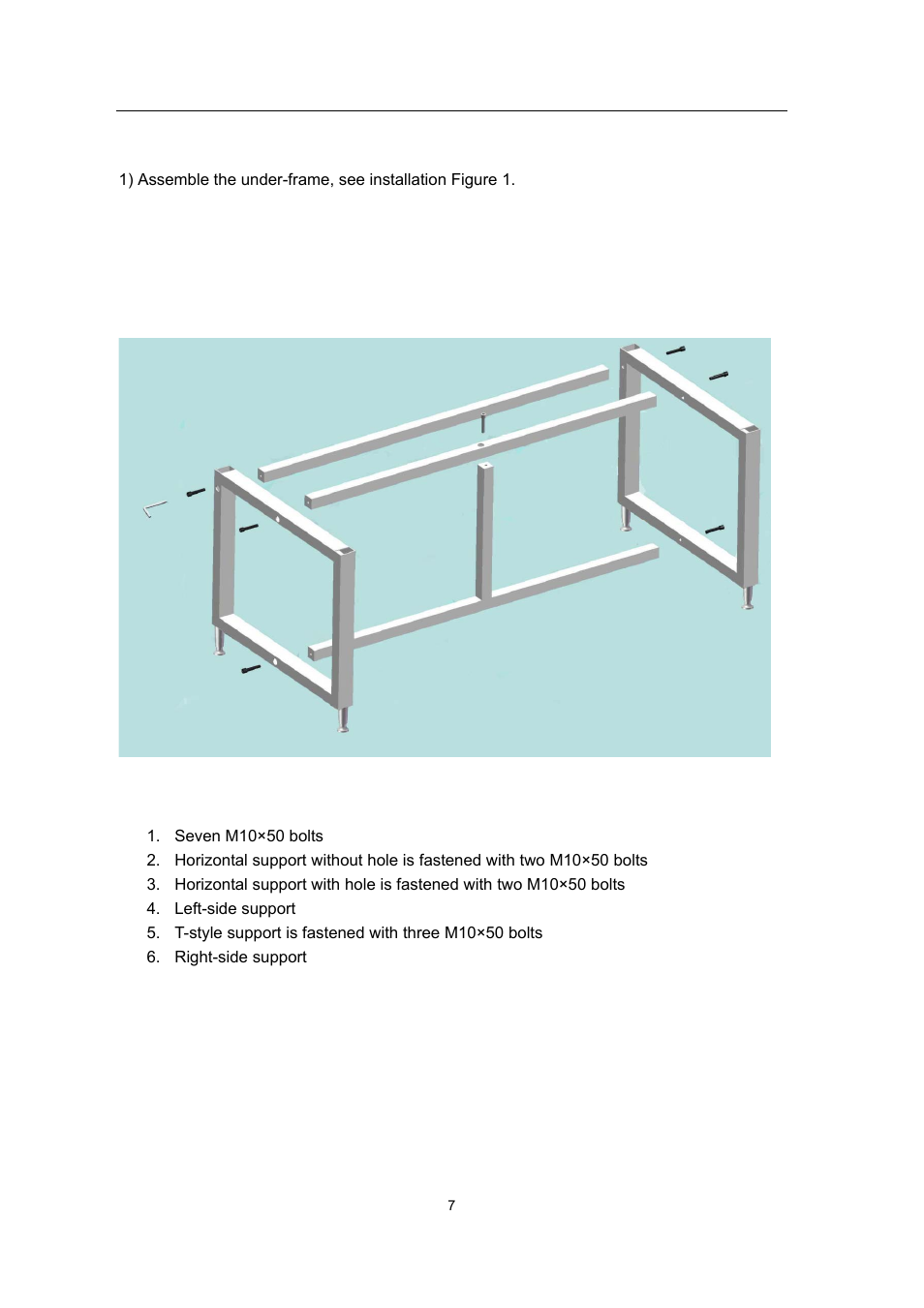 3 assembly and installation 6, Figure 1: base frame assembly | Envirco BSC User Manual | Page 7 / 38