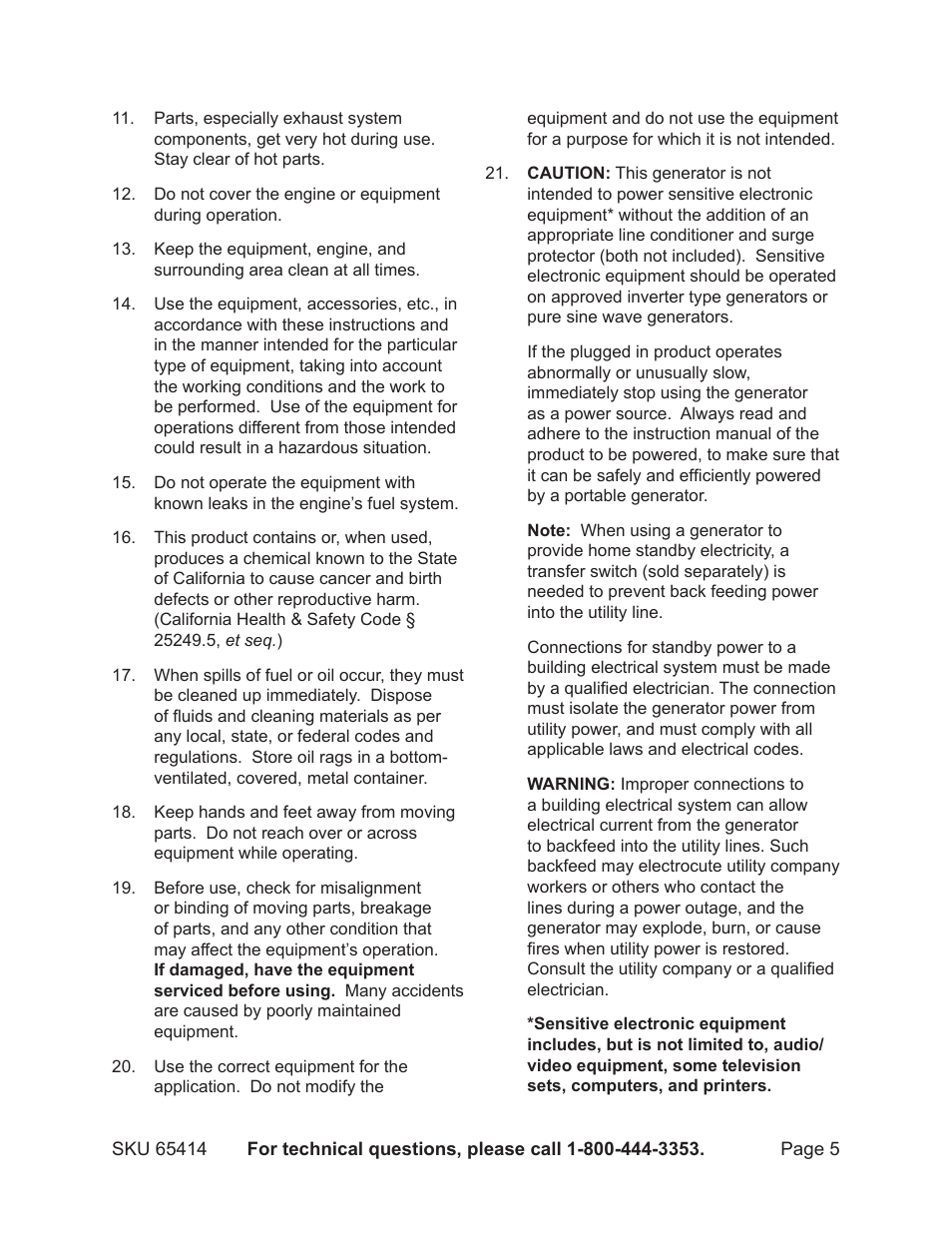 Chicago Electric 65414 User Manual | Page 5 / 31