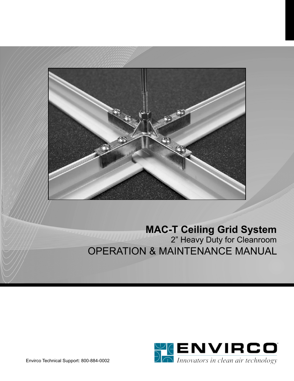 Envirco MAC-T Ceiling Grid System User Manual | 8 pages