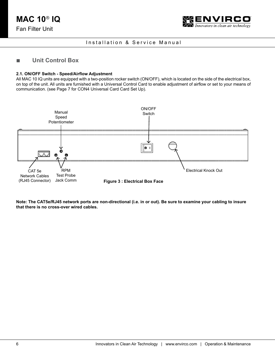 Mac 10, Fan filter unit, Unit control box | Envirco MAC 10 IQ User Manual | Page 6 / 28