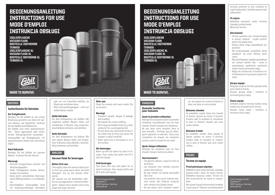 ESBIT VF1000DW User Manual | 1 page