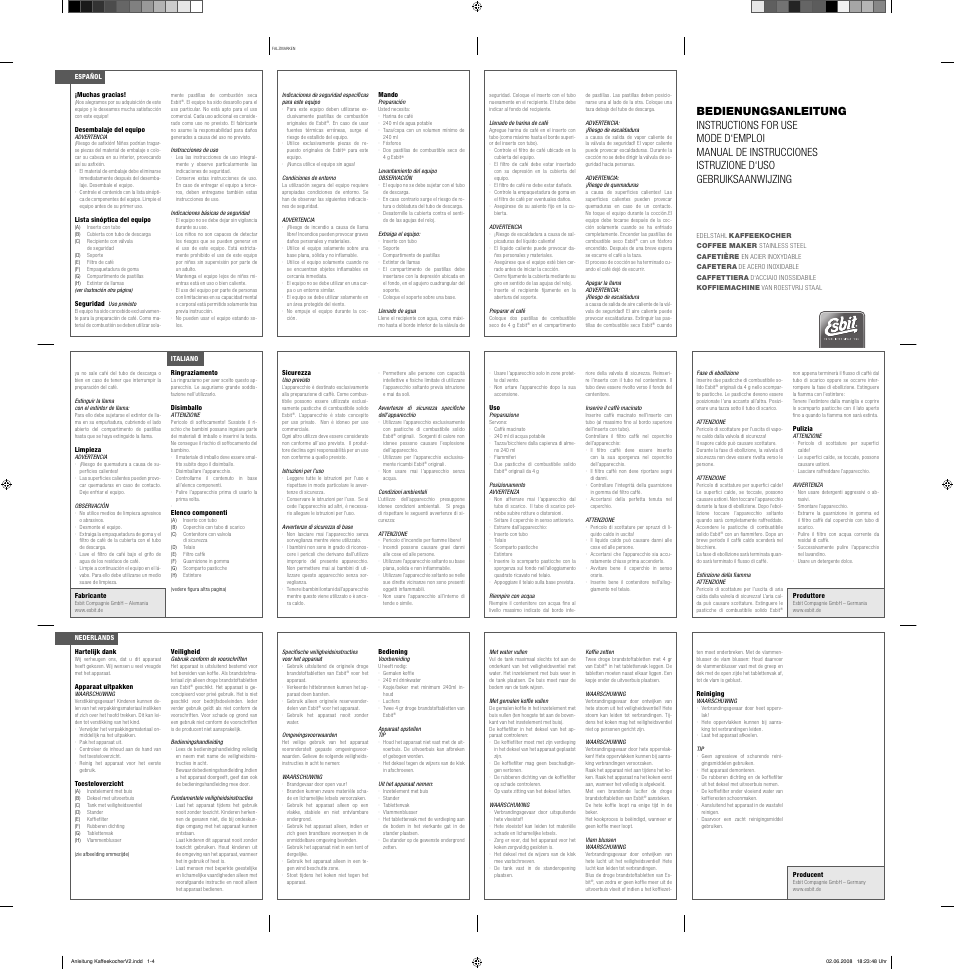 ESBIT 20102400 User Manual | 2 pages