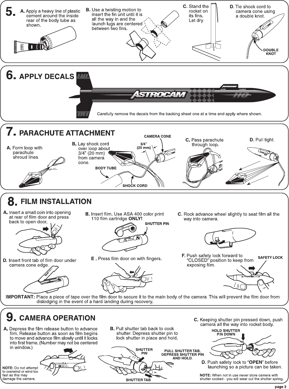 Estes 1327 - Astrocam User Manual | Page 3 / 4