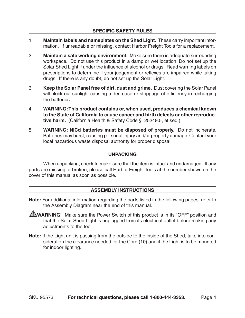 Chicago Electric 95573 User Manual | Page 4 / 11