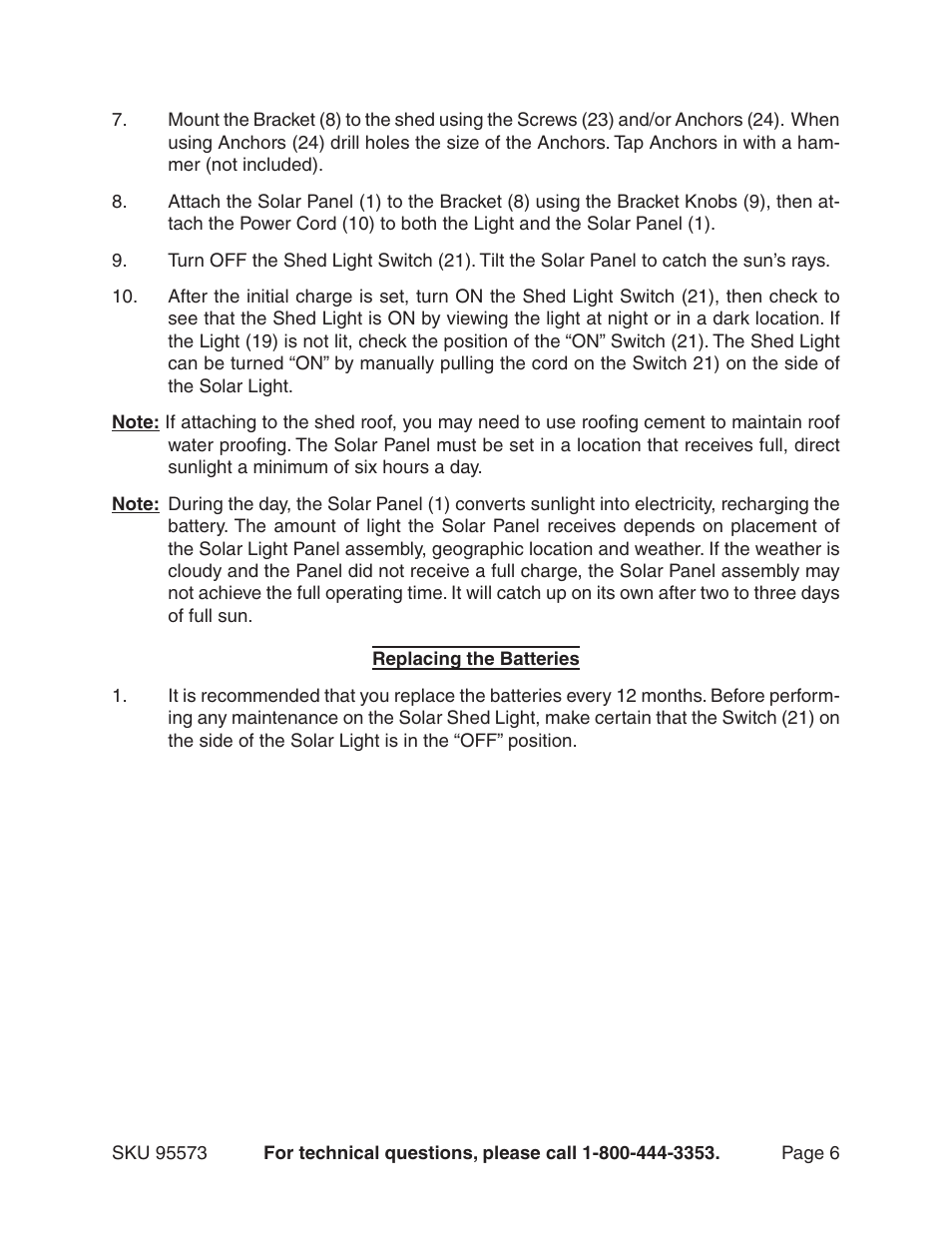 Chicago Electric 95573 User Manual | Page 6 / 11