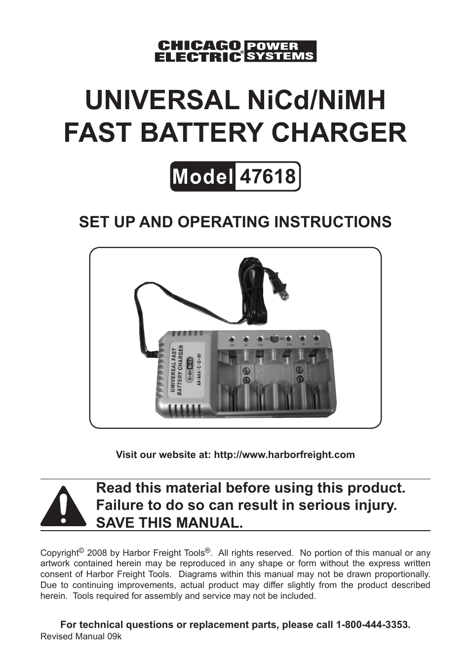 Harbor Freight Tools 47618 User Manual | 5 pages