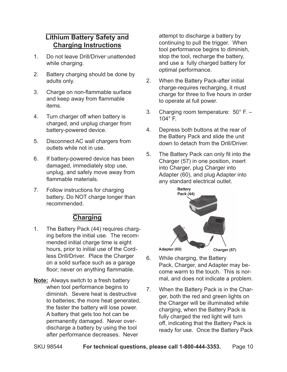 Chicago Electric HARBOR FREIGHT TOOLS 98544 User Manual | Page 10 / 16
