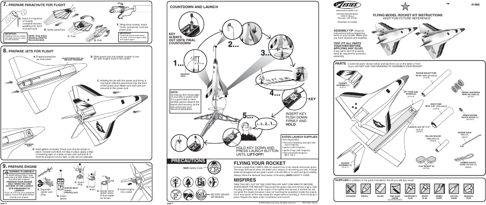 Estes 1480 – Air Show User Manual | 2 pages
