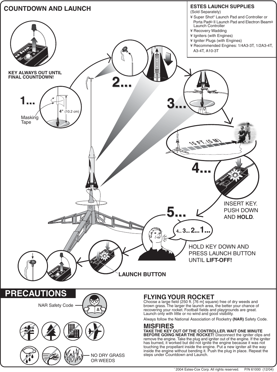 Precautions | Estes 1887 – Super Shot Mini User Manual | Page 2 / 2