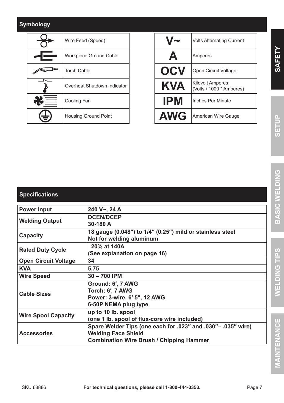 Chicago Electric MIG 180 Wire Feed Welder 68886 User Manual | Page 7 / 32