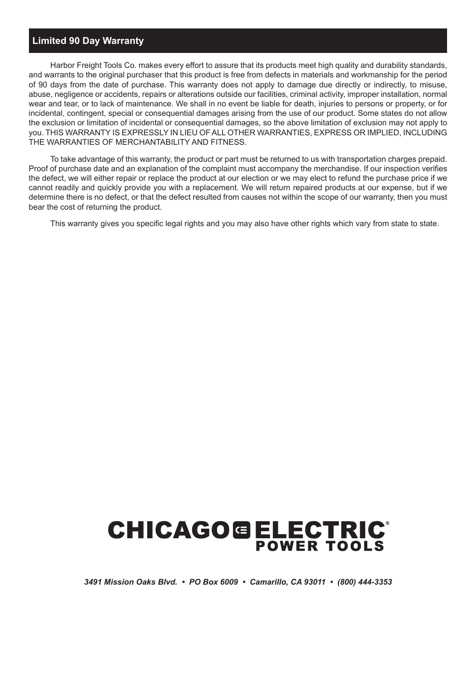 Chicago Electric Rotary Tool Kit 68696 User Manual | Page 12 / 12