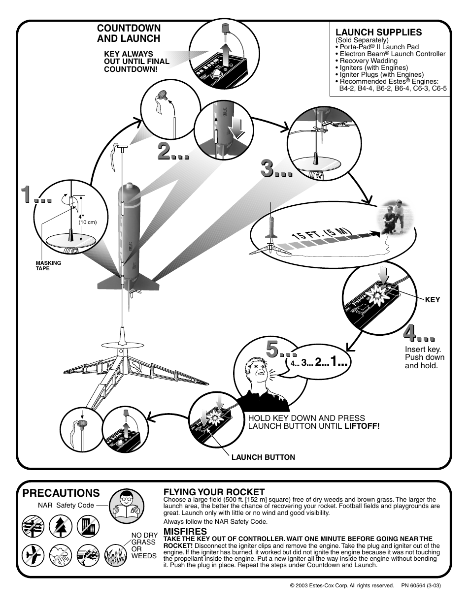 15 ft. (5 m) | Estes 2055 - Blu-97B User Manual | Page 6 / 6