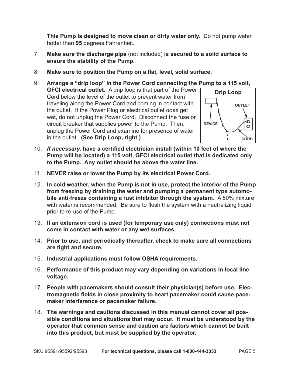 Chicago Electric Vertical Float Sump Pump 95591-.75 HP User Manual | Page 5 / 14